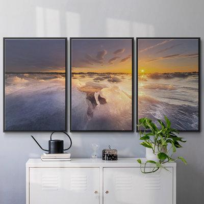 Highland Dunes Breakthrough Framed On Canvas 3 Pieces Print Metal | 40 H x 78 W x 2 D in | Wayfair CAA04EA2A0C446D8BE0599326000CB1C