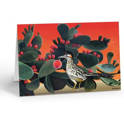 The Holiday Aisle® - 18 Roadrunner Cactus Season Greetings Cards & Envelopes - USA Made in Green/Red | Wayfair B44A81446EA047CE959040CDD06573DA
