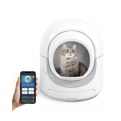 Tucker Murphy Pet™ Self-cleaning Cat Litter Box, 85l Extra Large Automatic Cat Litter Box w/ App Control | 26 H x 22.24 W x 22.24 D in | Wayfair