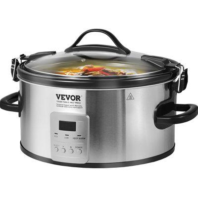 VEVOR Slow Cooker, 7QT 280W Electric Slow Cooker Pot w/ 3-Level Heat Settings Ceramic/Metal in Gray | 10.4 H x 17 W x 17 D in | Wayfair