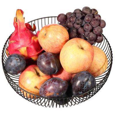 Wrought Studio™ Metal Wire Fruit Bowl - Fresh Fruits, Space Saving, Creative Home Decor in Black | 3.19 H x 10.98 W x 10.98 D in | Wayfair