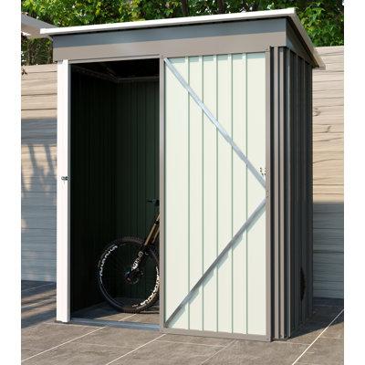 AOOLIVE 5 ft. W x 3 ft. D Metal Lean-to Tool Shed in Gray/Pink/White | 70.9 H x 61 W x 34 D in | Wayfair AOOWLS-337-W1598P152935