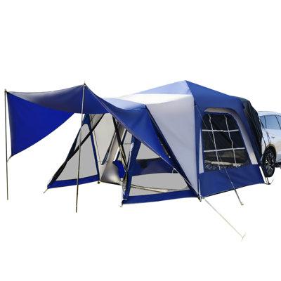 ShangQuan WuLiu Suv Tent For Camping,6-Person Car Camping Tent, Easy Set Up Tent w/ Porch & Storage Bag in Blue/Gray | Wayfair P1604100-NYTH01