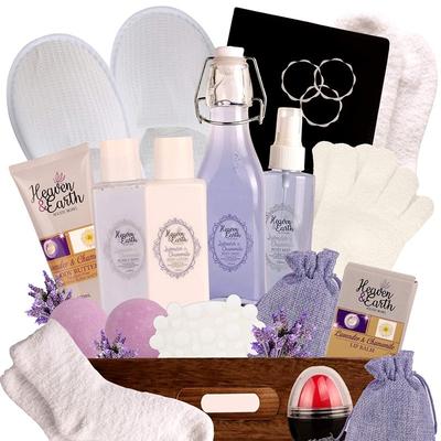 Pure Parker Lavender Pampering Gift Basket! All Inclusive Spa Bath Gift Set For Relaxing, Self Care, Meditation Gifts For Her