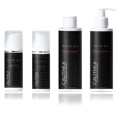 Calithea Skincare Radiant Skin Set | Day Cream + Night Cream + Facial Toner + Milk Cleanser
