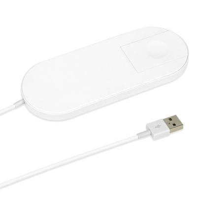 Fresh Fab Finds 10W 2-in-1 Wireless Charger For Apple Watch 4/3/2/1 And iPhone X/XS/8, Qi Charging Pad - White