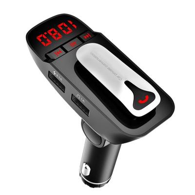 Fresh Fab Finds Wireless Car FM Transmitter w/ Hands-free Call, 2 USB Charge Ports, MP3 Player, TF Card & Aux-In - Black