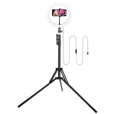 Fresh Fab Finds 10" LED Selfie Ring Light - Dimmable, 120 LEDs, Adjustable Tripod Stand, Cell Phone Holder - Perfect For YouTube Videos/Live Streams - Black