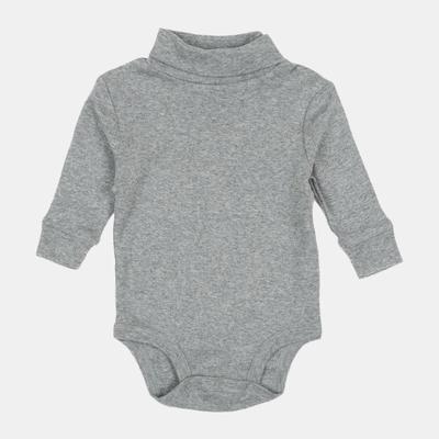 Leveret Baby Cotton Turtleneck Bodysuit - Grey - 2Y