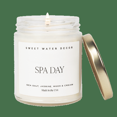 Sweet Water Decor Spa Day Soy Candle - Clear Jar - 9 oz