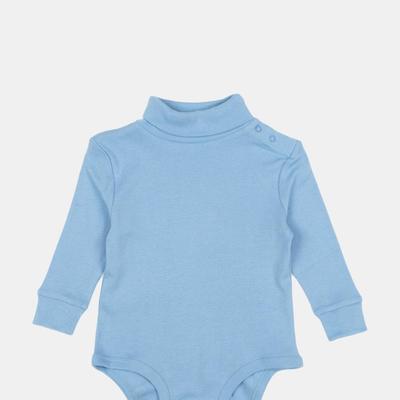 Leveret Baby Cotton Turtleneck Bodysuit - Blue - 6-12M