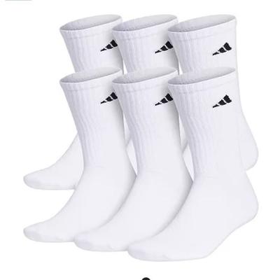 Adidas Underwear & Socks | Adidas Men’s Athletic Crew Socks White 6 Pack Size 6-12 Nwt In Packaging | Color: White | Size: L
