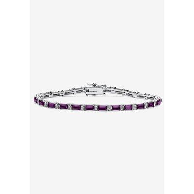 Women's Birthstone Silvertone Tennis Bracelet 7.5" by PalmBeach Jewelry in February
