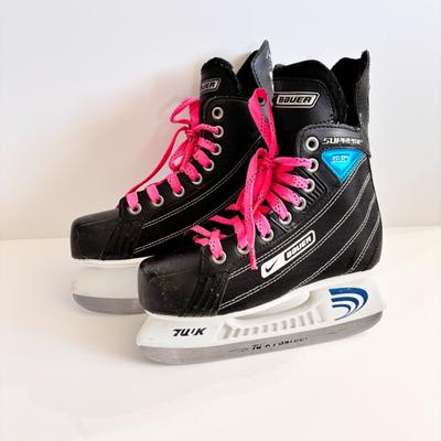 Nike Shoes | Nike Bauer Supreme Select Youth Ice Skates Size 1 | Color: Black/Pink | Size: 1bb