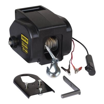 Champion Power Equipment Portable Marine / Trailer 12V DC Electric Utility Winch Kit with 30' Galvanized Steel Aircraft Cable 12090 - 2,000-6,000 lb. Capacity