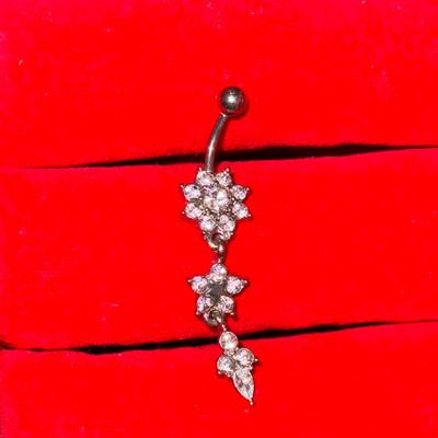 Urban Outfitters Jewelry | Flower Dangle Belly Button Ring | Color: Silver | Size: Os