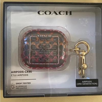 Coach Cell Phones & Accessories | New Coach Airpods Protective Case For Airpods 3rd Generation Clear/Pink/Bronze | Color: Pink | Size: Os
