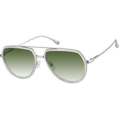 Zenni Men's Aviator Rx Sunglasses Clear Eco Full Rim Frame
