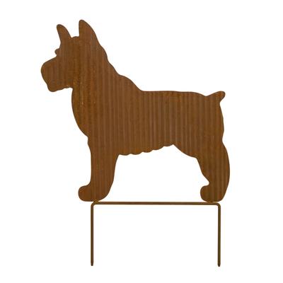 Terrier Dog Silhouette Garden Stake With Rustic Finish 15.75"H by Melrose in Copper