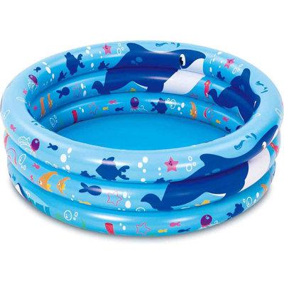 FERACT 0.83 ft x 2.8 ft Polyvinyl Chloride (PVC) Kiddie Pool in Blue | 10 H x 34 W x 34 D in | Wayfair A09MY9YP83