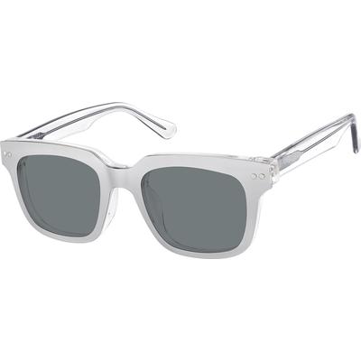Zenni Square Prescription Glasses W/ Snap-On Sunlens Clear Plastic Full Rim Frame
