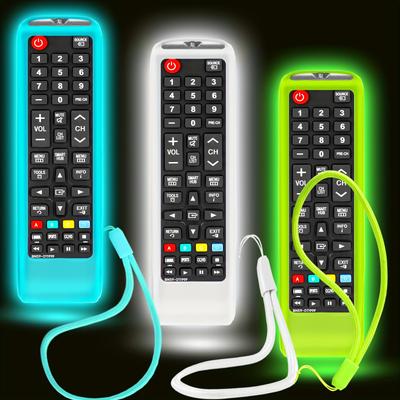 1pc Case Cover For Tv Remote Control, Silicone Universal Smart Tv Remote Replacement Sleeve Skin With Lanyard Glow In The Dark