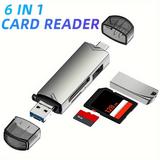 Otg Type C Sd Tf Card Reader 6 In 1 Usb 3.0 Micro Usb Flash Drive Adapter 5gbps High Speed Transfer Multifunctional Card Reader