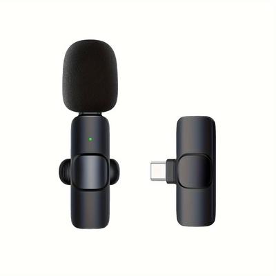 Professional Wireless Lavalier Microphone For Smart Phones Laptops Wireless Omnidirectional Condenser Recording Microphone For Interviews Video Podcasts Vlogs
