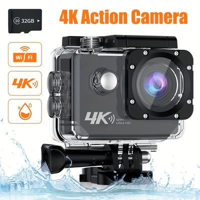 4k30fps-action Camera Ultra High Definition , Waterproof, Outdoor Sports Camera With Wifi Send 32gb Memory Card