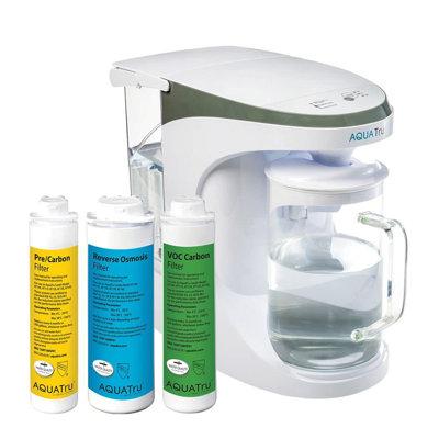 AquaTru Carafe Countertop Mineral Water Purifier PFAS Reverse Osmosis No Plumbing BPA Free, Glass | 20 H x 11 W x 16.25 D in | Wayfair 90AT100AT01
