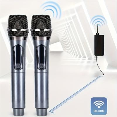 Wireless Microphone 2-channel Uhf Professional Handheld Microphone For Party Karaoke Church Performance Meeting Stage Performance