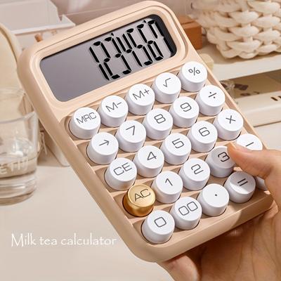 1pc,calculator Big Buttons Large Screen,calculator Aesthetic,calculator Desktop 12 Digit With Candy Color Sensitive Buttons,office Or School,flexible Keyboard Calculator