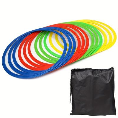 12pcs 40cm Toss Rings, Plastic Colorful Agility Practice Toss Rings For Indoor Carnival Backyard Outdoor Playing