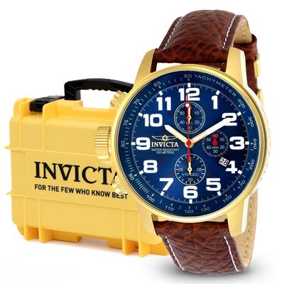 Invicta I-Force Men's Watch Bundle - 46mm Brown with Invicta 8-Slot Dive Impact Watch Case Light Yellow (B-3329-DC8-LTYEL)
