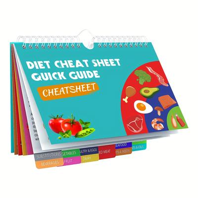 1pc Diet Cheat Sheet Quick Guide Fridge Magnet Reference Charts For Ketogenic Diet Foods, Including & Nuts, Fruit & Veg, Dairy, Oils & Condiments (14 Page Guide)