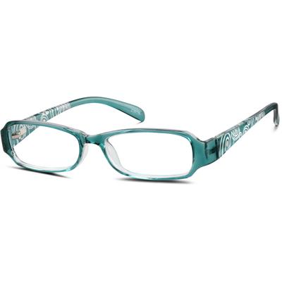 Zenni Women's Rectangle Prescription Glasses Blue Plastic Full Rim Frame