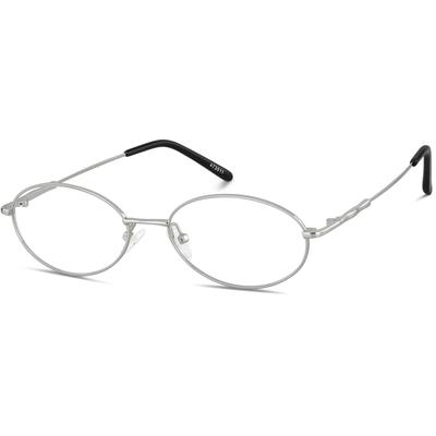 Zenni Oval Prescription Glasses Silver Stainless Steel Full Rim Frame