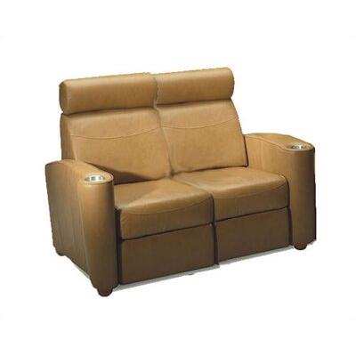 Bass Diplomat Leather Home Theater Loveseat Genuine Leather in Brown, Size 42.0 H x 60.0 W x 36.0 D in | Wayfair