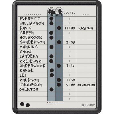Quartet® Employee In/Out Magnetic Wall Mounted Dry Erase Board Porcelain/Plastic in Black/White | 14 H x 0.8 D in | Wayfair 750