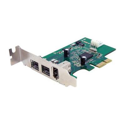 StarTech 3-Port 2b 1a 1394 Low Profile PCI Express FireWire Adapter Card PEX1394B3LP