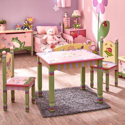 Fantasy Fields by Teamson Kids Magic Garden Kids 3 Piece Rectangular Table & Chair Set Wood in Brown/Pink | 22.7 H x 28 W in | Wayfair W-7484A