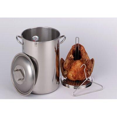 King Kooker Turkey Pot w/ Lid, Rack & Hook Stainless Steel in Gray, Size 17.0 H x 12.25 W x 12.25 D in | Wayfair SS 30 PKS