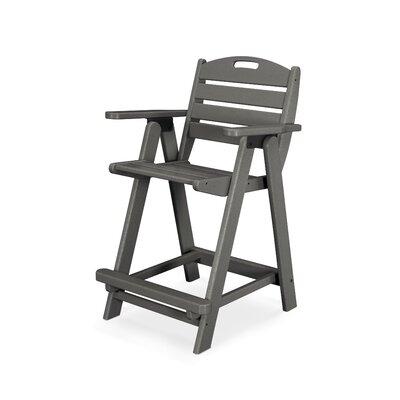 POLYWOOD® Nautical Counter Outdoor Chair Plastic in Gray | 40 H x 26 W x 25 D in | Wayfair NCB40GY