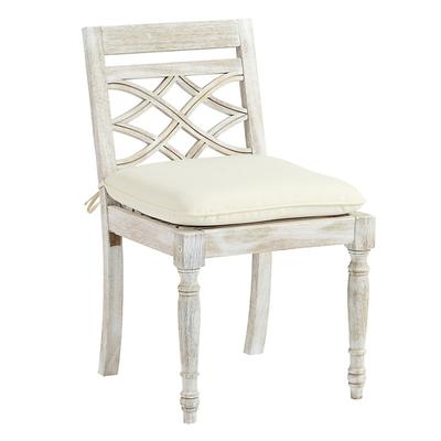 Ceylon Whitewash Dining Side Chair with 1 Cushion - Ballard Designs - Ballard Designs