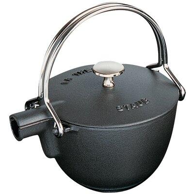 Staub Cast Iron 1.22-qt Round Tea Kettle Cast Iron/Enameled in Black | 7.09 H x 6.54 W x 4.72 D in | Wayfair 1650023