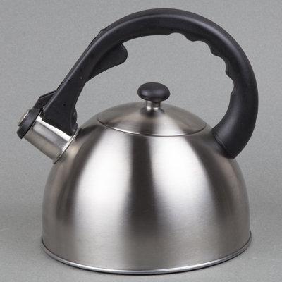 Creative Home 2.8 Qt. Stainless Steel Stovetop Whistling Tea Kettle w/ Aluminum Capsulated Bottom Stainless Steel in Gray | Wayfair 72108