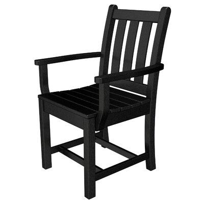POLYWOOD® Traditional Garden Dining Outdoor Arm Chair Plastic/Resin in Black | 34.75 H x 22.5 W x 21.75 D in | Wayfair TGD200BL