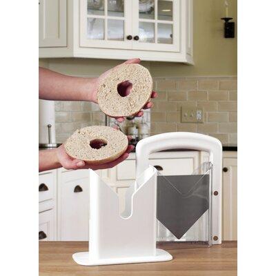 Hoan The Original Bagel Guillotine Universal Slicer Plastic in White, Size 9.25 H x 3.875 W x 7.125 D in | Wayfair 5086739