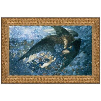 Vault W Artwork Night w/ her Train of Stars, 1912 by Edward Robert Hughes Framed Painting Print Canvas in Blue | 15 H x 20.5 W x 1 D in | Wayfair