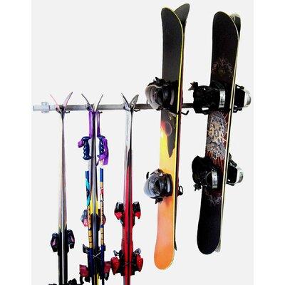 Monkey Bar Storage 3 Ski & 4 Snowboard Wall Mounted Rack Steel in Gray, Size 2.0 H x 51.0 W x 4.0 D in | Wayfair 3007
